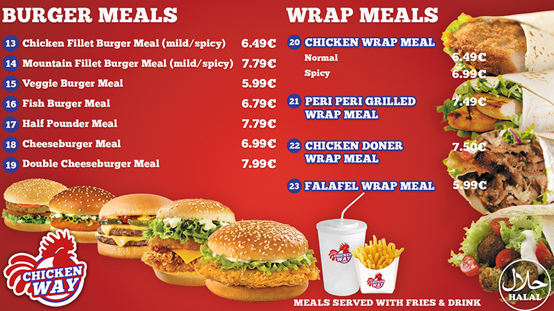 Menu Board - Burger & Wraps